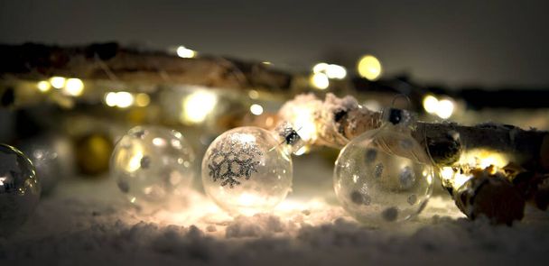 Christmas background with ornament and light atmosphere - Photo, Image