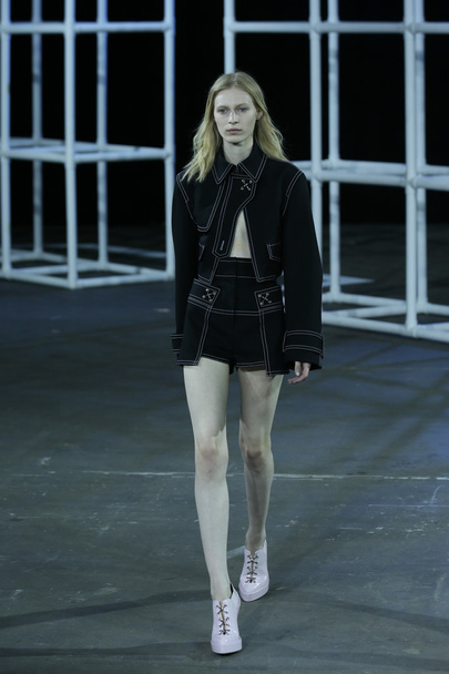 Model walks the runway at Alexander Wang show - Фото, изображение