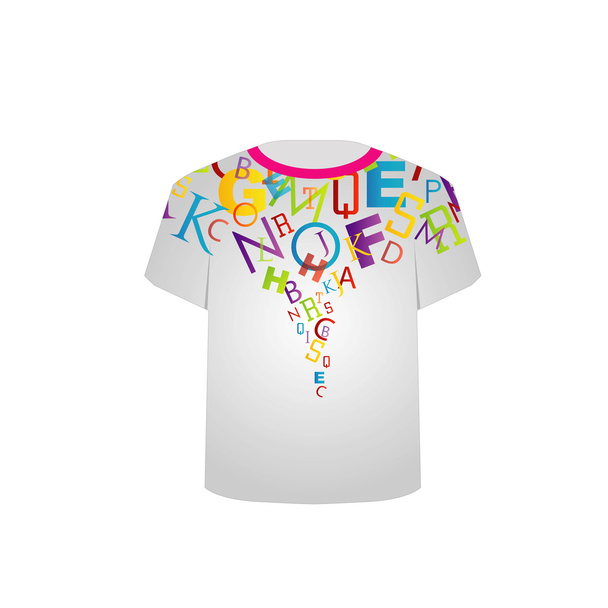 T Shirt Template- Lettere colorate - Vettoriali, immagini