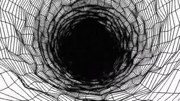 Background of abstract dark tunnel with black lines - Footage, Video