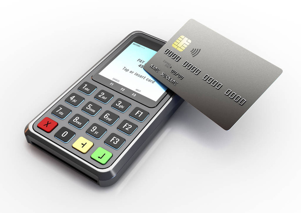 Máquina de cartão e toque para pagar
 - Foto, Imagem