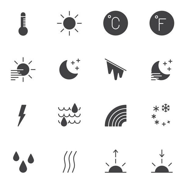 Weather vector icons set - Vektor, Bild