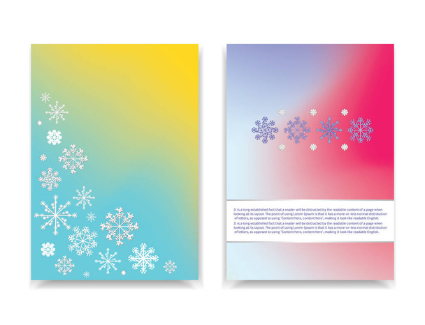Winter Colorful mesh banners with white snowflakes - Vettoriali, immagini