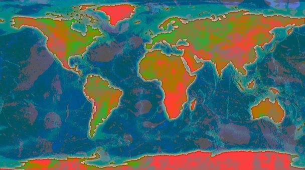Dünya haritası illüstrasyonu - Fotoğraf, Görsel