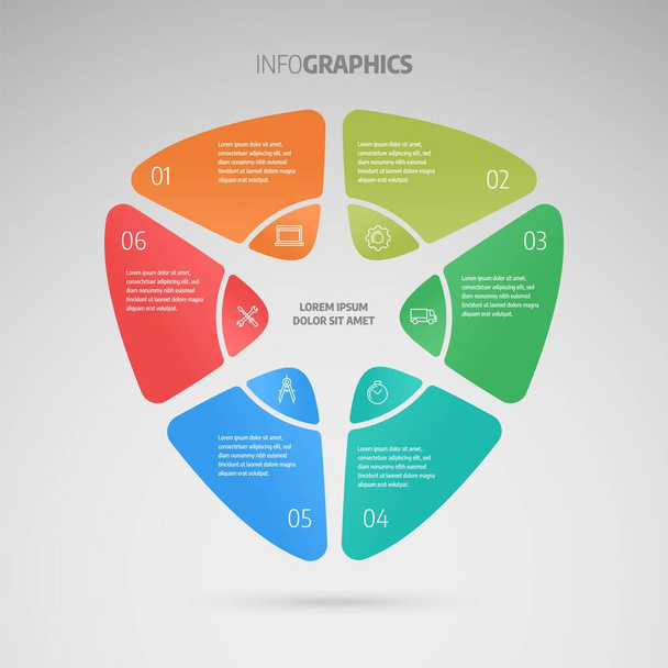 Infographics design vector. Business concept with steps or processes. - Vetor, Imagem
