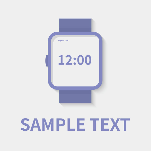 Watch icon in flat style - timer on gray background. Vector design element - Vektör, Görsel