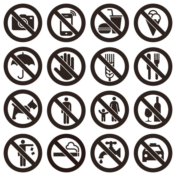 señales de prohibición
 - Vector, Imagen