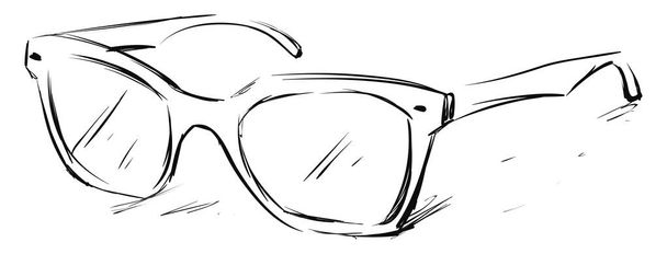 Glasses sketch, illustration, vector on white background. - Vektor, kép