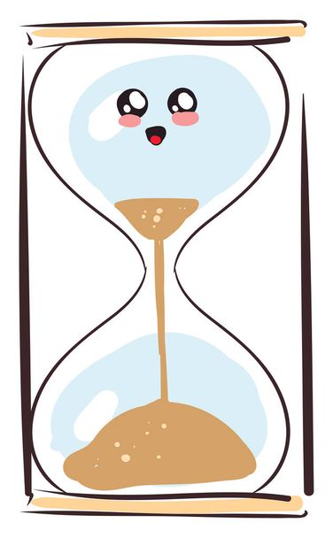 Hourglass, illustration, vector on white background. - Wektor, obraz