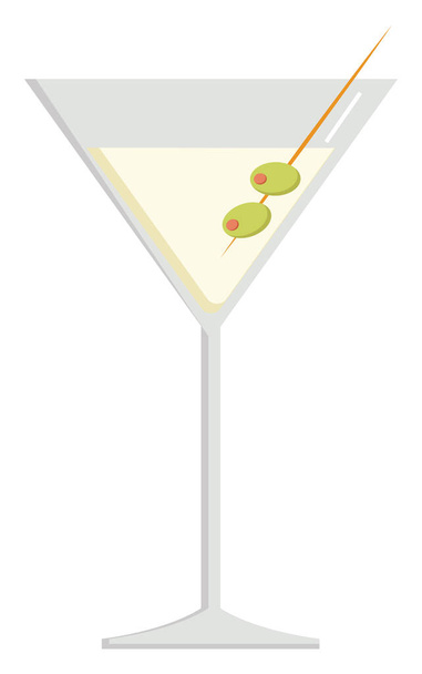 Dry martini, illustration, vector on white background. - Vector, Image