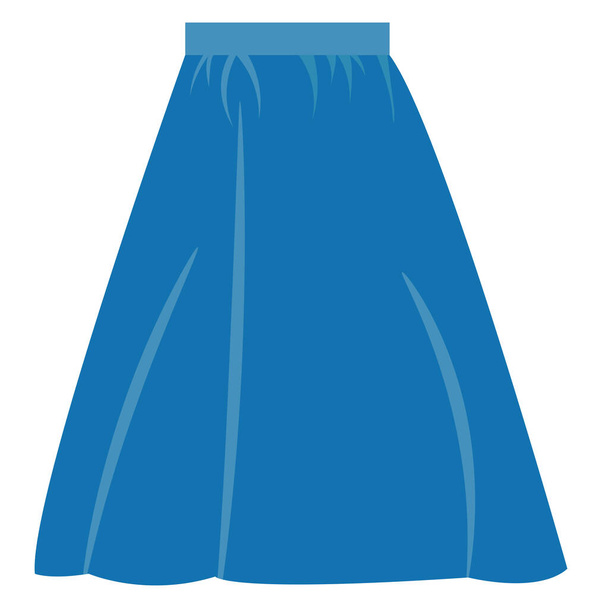 Falda azul, ilustración, vector sobre fondo blanco. - Vector, Imagen