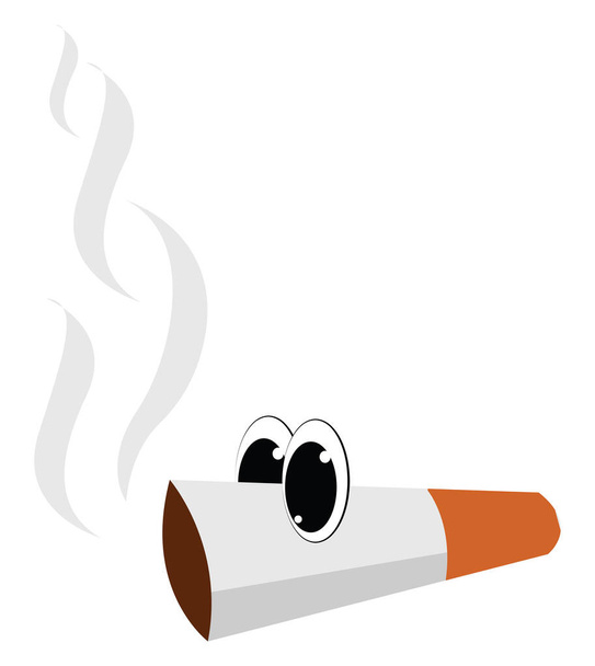 Sigaret, illustratie, vector op witte achtergrond. - Vector, afbeelding
