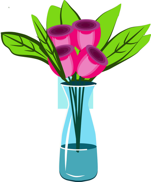 花瓶の花、イラスト、白い背景のベクトル. - ベクター画像