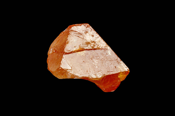 macro mineral stone Scheelite on a black background  - Photo, Image
