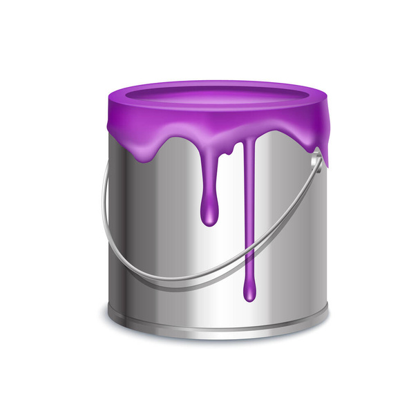 Realistic 3d Detailed Paint Metallic Bucket. Vector - Vector, Image
