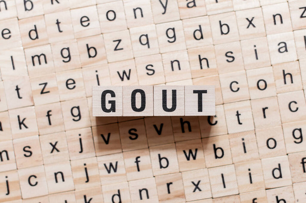 Gout word concept on cubes - Foto, Bild