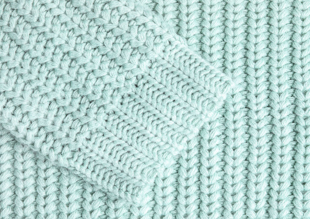 Warm knitted sweater as background, closeup view - Φωτογραφία, εικόνα