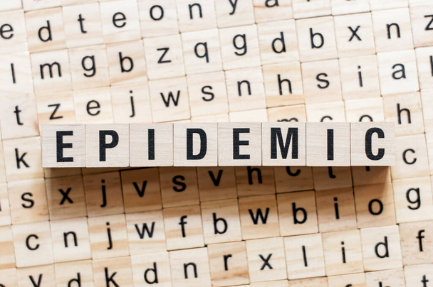 Epidemic word concept on cubes - Photo, Image
