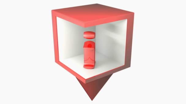 Punto de información icono de signo rojo aislado sobre fondo blanco - 3D renderizado clip de vídeo
 - Metraje, vídeo