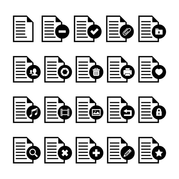 Formato de documento vetor conjunto ícone
 - Vetor, Imagem