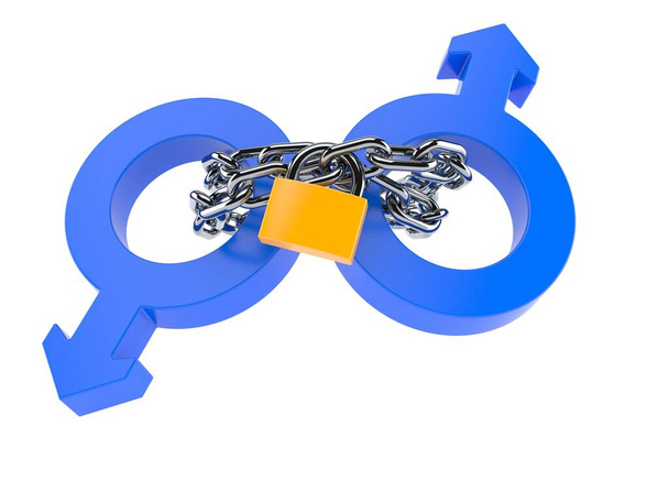 Simbolo gay collegato da catena
 - Foto, immagini