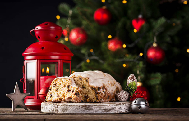 Christmas cake stollen with dried fruits - Photo, Image