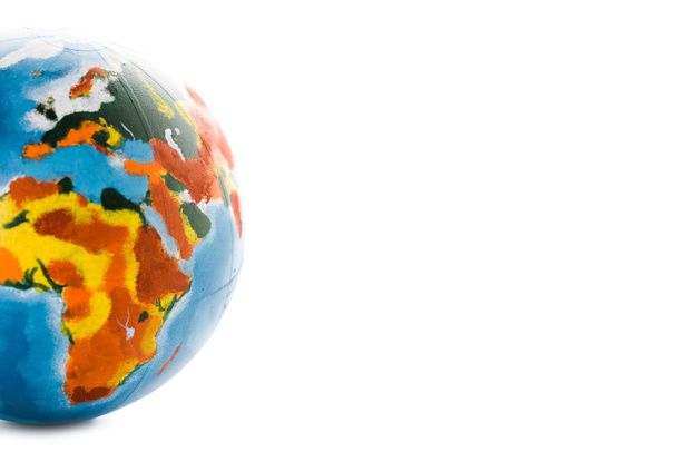 multicolored globe on white with copy space - 写真・画像