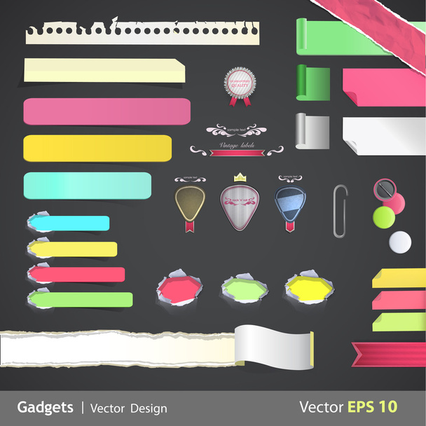 Collection of paper element designs. Vector illustration. - Vector, Image