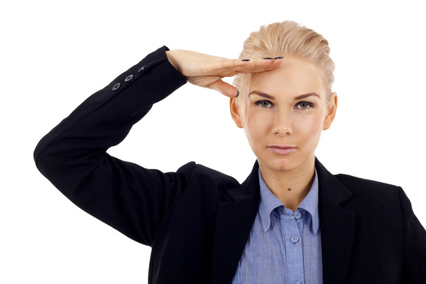 Business woman saluting - Foto, Imagen