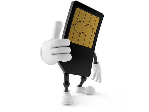 Personaggio della scheda SIM con i pollici in alto gesto
 - Foto, immagini