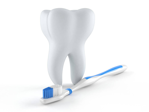 Dent avec brosse à dents
 - Photo, image