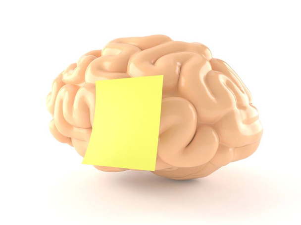 Εγκέφαλος με κίτρινο αυτοκόλλητο - Φωτογραφία, εικόνα