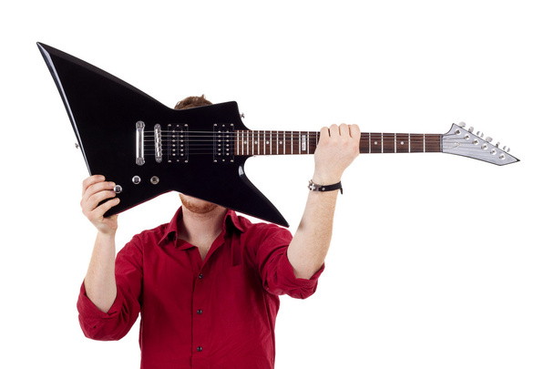 Гитара над лицом
 - Фото, изображение