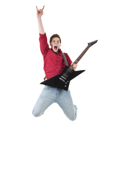 Guitarist jumps - Photo, Image