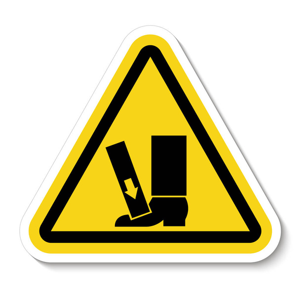 Fußquetschkraft von oben Symbolzeichen, Vektorabbildung, isoliert auf weißem Hintergrundetikett  - Vektor, Bild