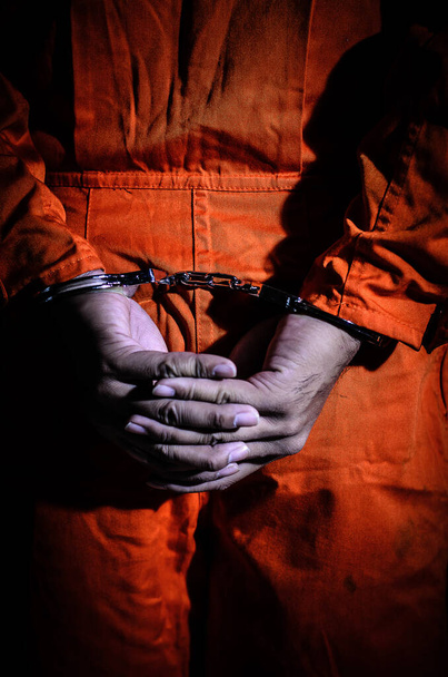Close-up Of male  Hands  In handcuffs  - Фото, зображення