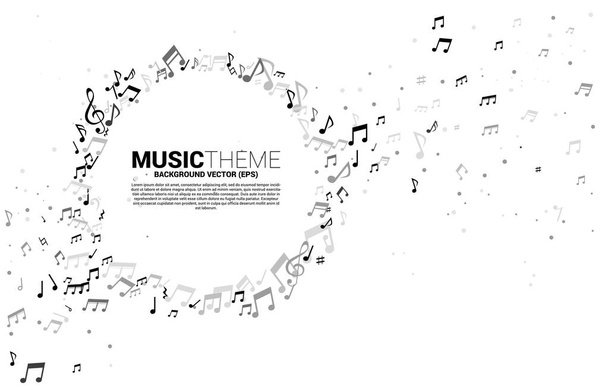 Vector template banner and poster music melody note dancing flow . Concept background for song and concert theme. - Vector, Image