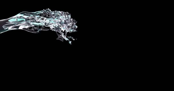 Przezroczysta woda zalewająca animację slow motion - Materiał filmowy, wideo