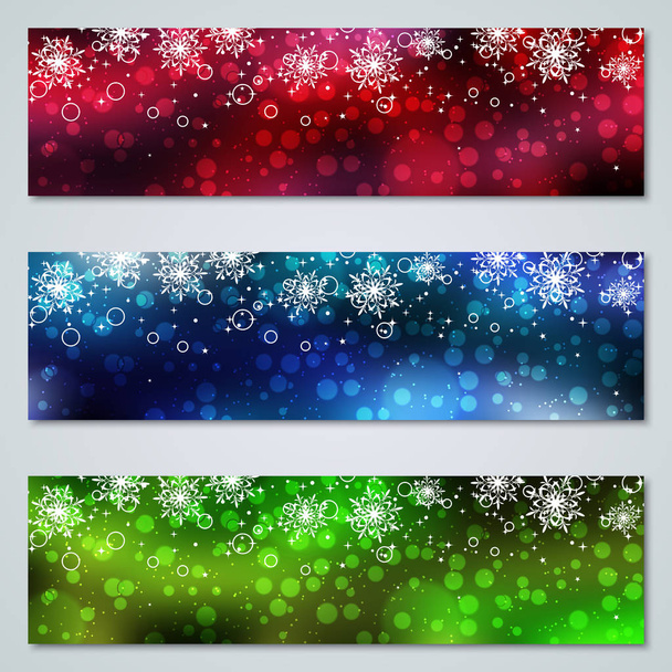 Karácsonyi és újévi luxus színes vektor bannerek gyűjtemény - Vektor, kép