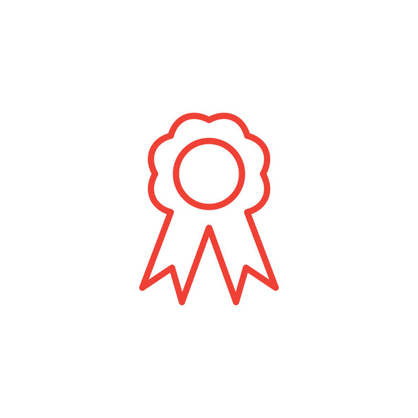 Línea de insignia Icono rojo sobre fondo blanco. Ilustración de vectores de estilo plano rojo
. - Vector, Imagen