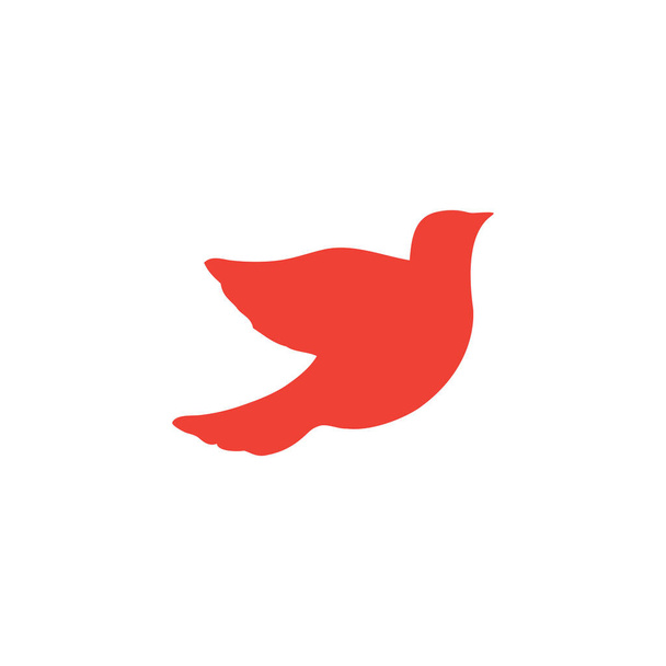 Vogel rotes Symbol auf weißem Hintergrund. rote flache Vektor-Illustration. - Vektor, Bild