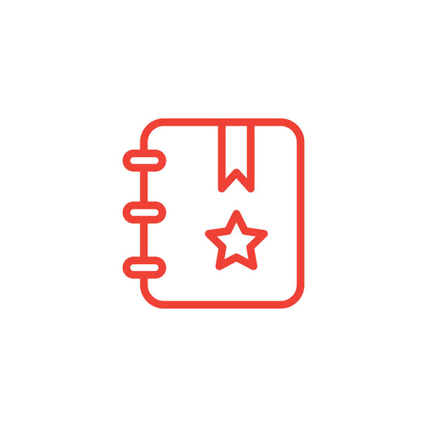 Lesezeichenzeile rotes Symbol auf weißem Hintergrund. rote flache Vektor-Illustration. - Vektor, Bild