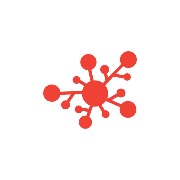 Czerwona ikona obligacji chemicznych na białym tle. Czerwony styl płaski wektor ilustracji. - Wektor, obraz