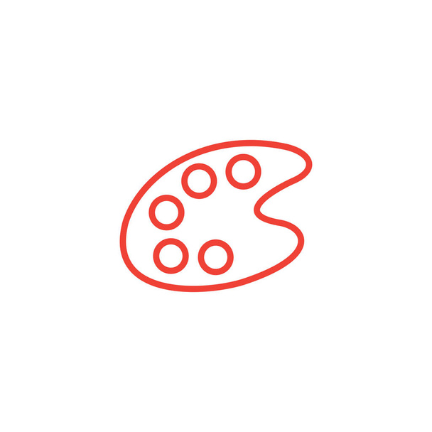 Картина Кольорова палітра Лінія червона піктограма на білому тлі. Червоний плоский стиль Векторні ілюстрації
. - Вектор, зображення