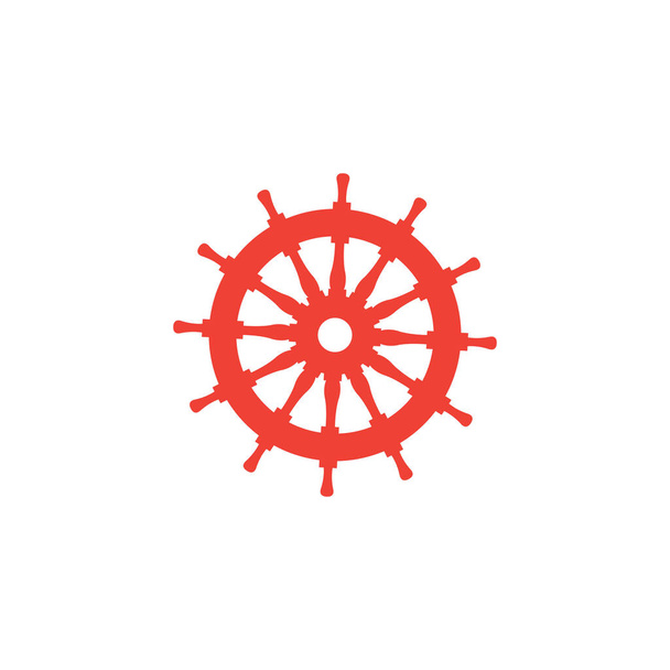 Kormányos piros ikon fehér háttér. Piros lapos vektor illusztráció. - Vektor, kép