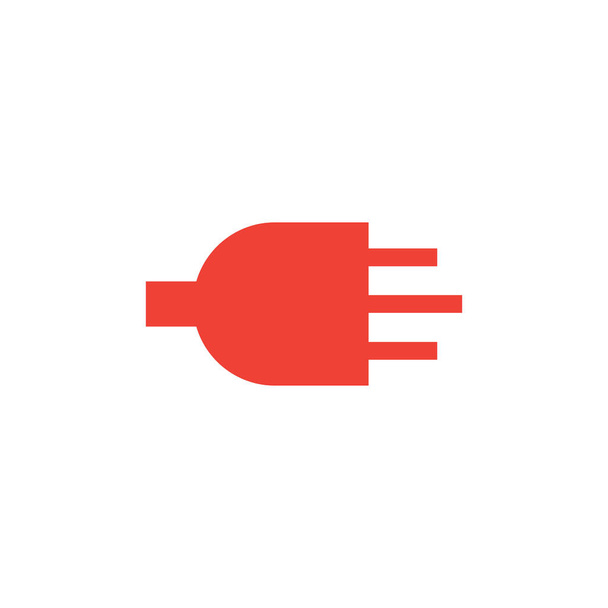 Plug icona rossa su sfondo bianco. Illustrazione vettoriale in stile piatto rosso
. - Vettoriali, immagini
