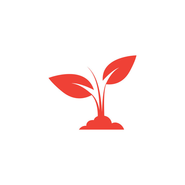 Plant Red Icon On White Background. Red Flat Style Vector Illustration. - Vector, Image