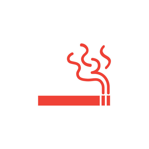 Eenvoudige Sigaret Red Icon op witte achtergrond. Rode platte stijl vector illustratie. - Vector, afbeelding