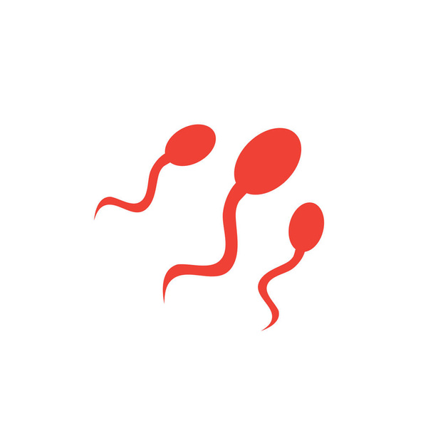 Icône rouge sperme sur fond blanc. Illustration vectorielle de style plat rouge
. - Vecteur, image
