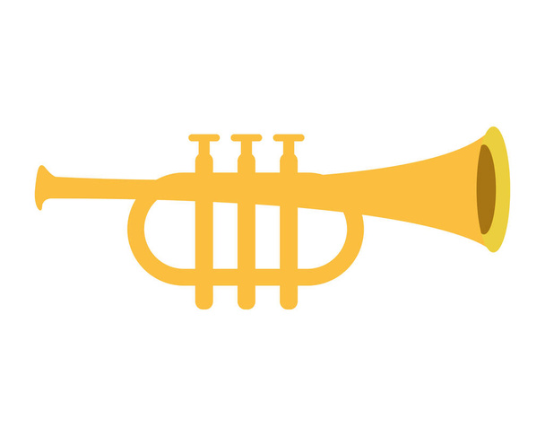 Musikalische Ikone der Trompeten-Luft-Instrumente - Vektor, Bild